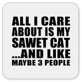 All I Care About Is My Sawet Cat - Drink Coaster