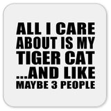 All I Care About Is My Tiger Cat - Drink Coaster