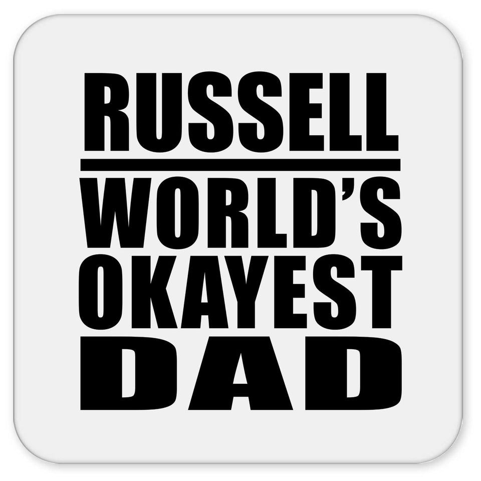 Russell World's Okayest Dad - Drink Coaster