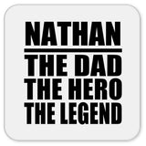Nathan The Dad The Hero The Legend - Drink Coaster