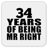 34th Anniversary 34 Years Of Being Mr Right - Drink Coaster