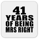 41st Anniversary 41 Years Of Being Mrs Right - Drink Coaster