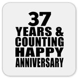 Happy 37th Anniversary 37 Years & Counting - Drink Coaster
