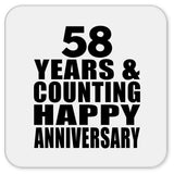 Happy 58th Anniversary 58 Years & Counting - Drink Coaster