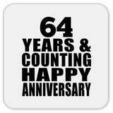 Happy 64th Anniversary 64 Years & Counting - Drink Coaster