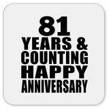 Happy 81st Anniversary 81 Years & Counting - Drink Coaster