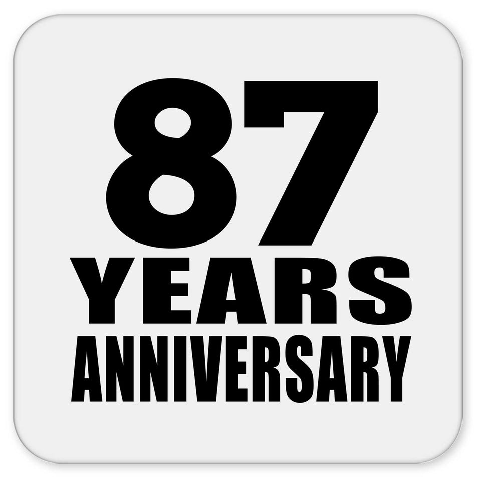 87th Anniversary 87 Years - Drink Coaster