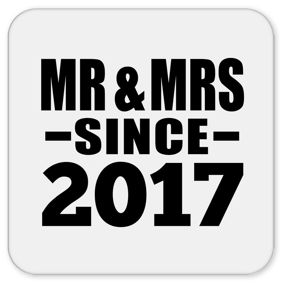 7th Anniversary Mr & Mrs Since 2017 - Drink Coaster