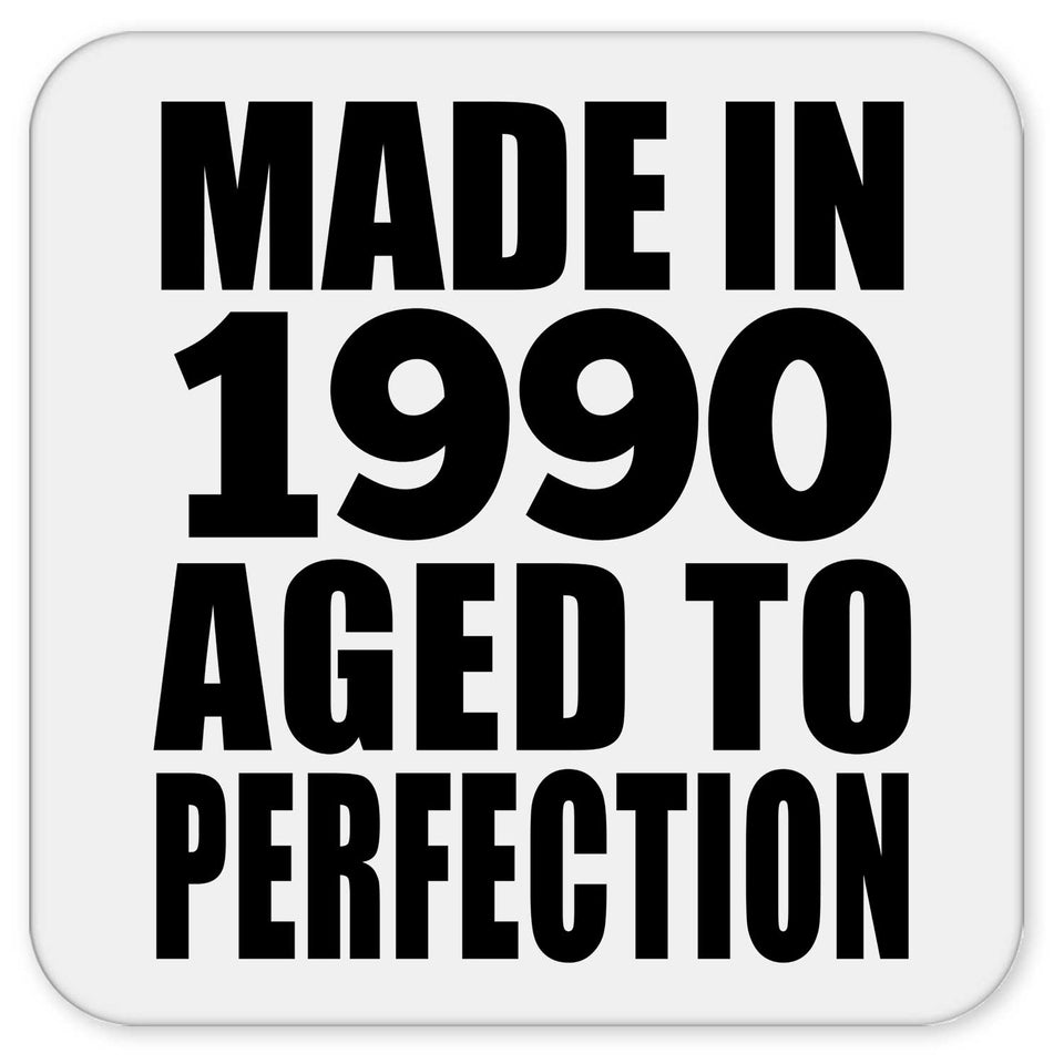 34th Birthday Made In 1990 Aged to Perfection - Drink Coaster