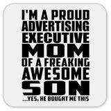 Proud Advertising Executive Mom Of Awesome Son - Drink Coaster