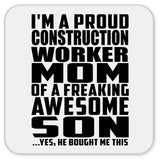 Proud Construction Worker Mom Of Awesome Son - Drink Coaster