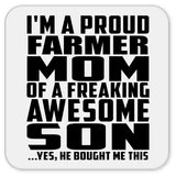 Proud Farmer Mom Of Awesome Son - Drink Coaster