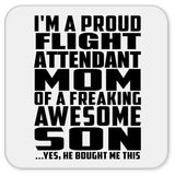 Proud Flight Attendant Mom Of Awesome Son - Drink Coaster