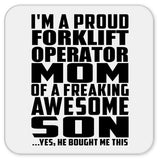 Proud Forklift Operator Mom Of Awesome Son - Drink Coaster
