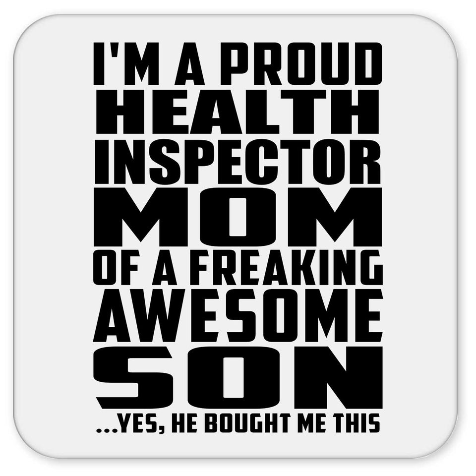 Proud Health Inspector Mom Of Awesome Son - Drink Coaster