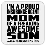 Proud Insurance Agent Mom Of Awesome Son - Drink Coaster