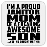 Proud Janitor Mom Of Awesome Son - Drink Coaster