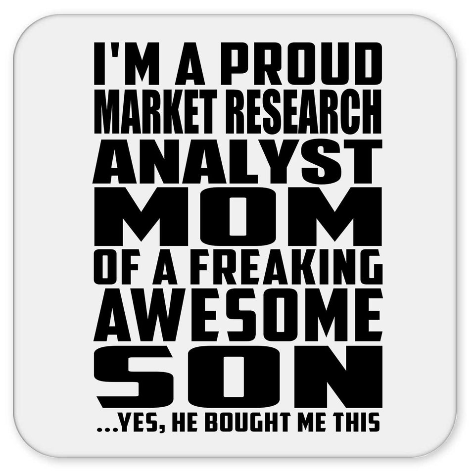 Proud Market Research Analyst Mom Of Awesome Son - Drink Coaster