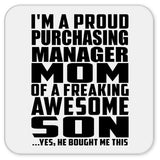Proud Purchasing Manager Mom Of Awesome Son - Drink Coaster
