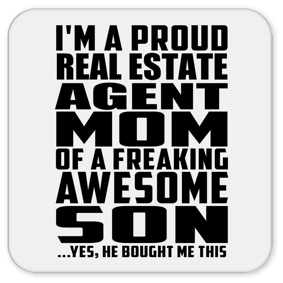 Proud Real Estate Agent Mom Of Awesome Son - Drink Coaster