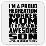 Proud Recreation Worker Mom Of Awesome Son - Drink Coaster