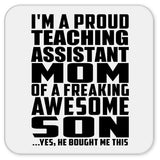 Proud Teaching Assistant Mom Of Awesome Son - Drink Coaster
