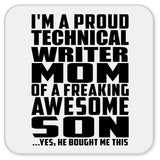 Proud Technical Writer Mom Of Awesome Son - Drink Coaster