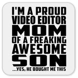 Proud Video Editor Mom Of Awesome Son - Drink Coaster