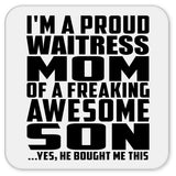 Proud Waitress Mom Of Awesome Son - Drink Coaster