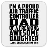 Proud Air Traffic Controller Dad Of Awesome Daughter - Drink Coaster