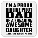 Proud Airline Pilot Dad Of Awesome Daughter - Drink Coaster