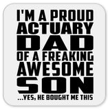 Proud Actuary Dad Of Awesome Son - Drink Coaster