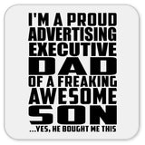 Proud Advertising Executive Dad Of Awesome Son - Drink Coaster
