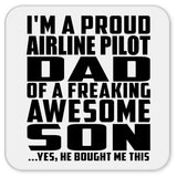 Proud Airline Pilot Dad Of Awesome Son - Drink Coaster
