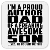 Proud Author Dad Of Awesome Son - Drink Coaster