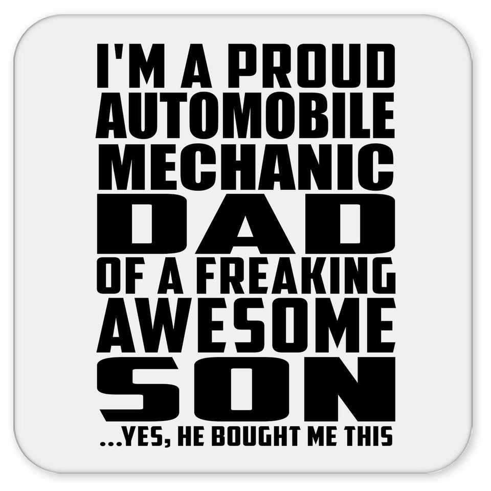 Proud Automobile Mechanic Dad Of Awesome Son - Drink Coaster