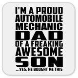 Proud Automobile Mechanic Dad Of Awesome Son - Drink Coaster