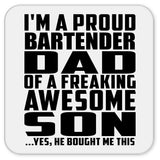 Proud Bartender Dad Of Awesome Son - Drink Coaster