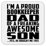 Proud Bookkeeper Dad Of Awesome Son - Drink Coaster