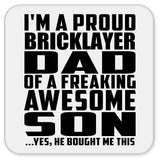 Proud Bricklayer Dad Of Awesome Son - Drink Coaster