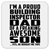 Proud Building Inspector Dad Of Awesome Son - Drink Coaster