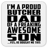 Proud Butcher Dad Of Awesome Son - Drink Coaster