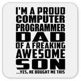 Proud Computer Programmer Dad Of Awesome Son - Drink Coaster