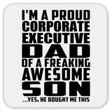 Proud Corporate Executive Dad Of Awesome Son - Drink Coaster