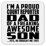 Proud Court Reporter Dad Of Awesome Son - Drink Coaster