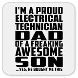 Proud Electrical Technician Dad Of Awesome Son - Drink Coaster