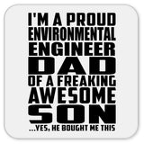 Proud Environmental Engineer Dad Of Awesome Son - Drink Coaster