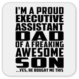 Proud Executive Assistant Dad Of Awesome Son - Drink Coaster