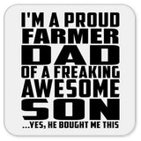 Proud Farmer Dad Of Awesome Son - Drink Coaster