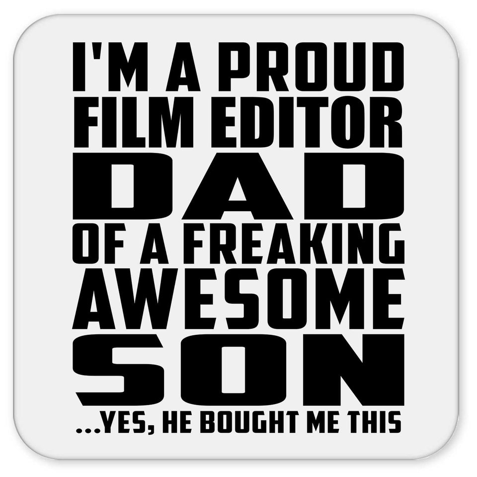 Proud Film Editor Dad Of Awesome Son - Drink Coaster